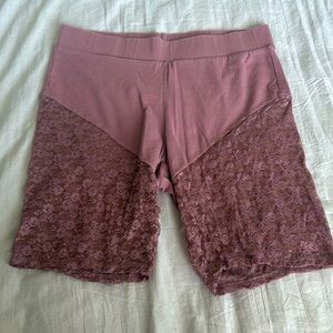 Torrid Mauve 10" Women's Lacey Bike Shorts, 2X